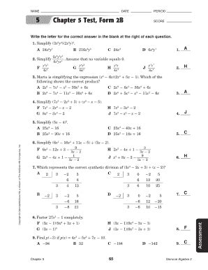 Algebra 1 Test Form 2b Answers Doc