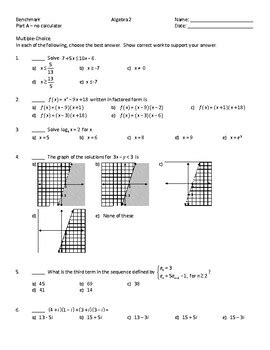 Algebra 2 Benchmark Test Answers Epub