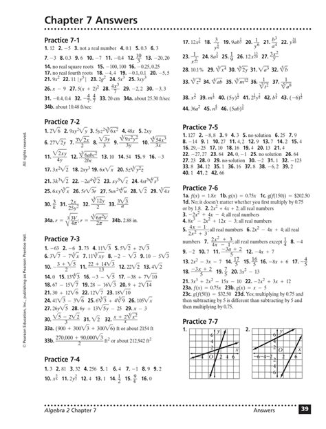 Algebra 2 Chapter 7 Test Answer Key Reader