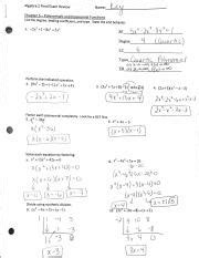 Algebra 2 Final Review Answers Reader