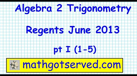 Algebra 2 Trigonometry Answers June 2013 PDF