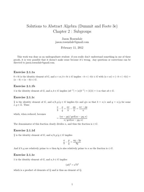 Algebra Dummit Foote Solution Manual Kindle Editon