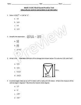 Algebra Eoc Practice Test 3 Answers Key Epub