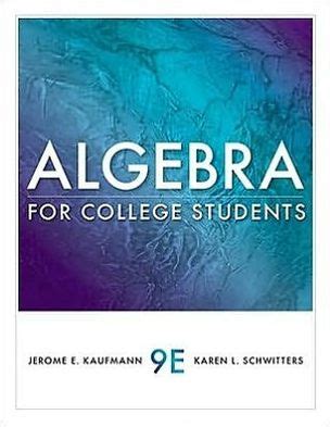 Algebra For College Students 9th Edition Answers Kindle Editon