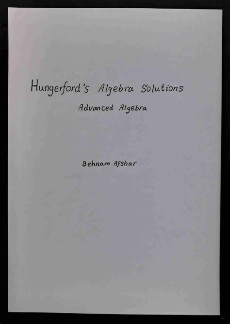Algebra Hungerford Solutions PDF