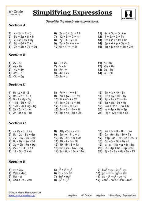 Algebra Questions And Answers For Grade 6 Doc