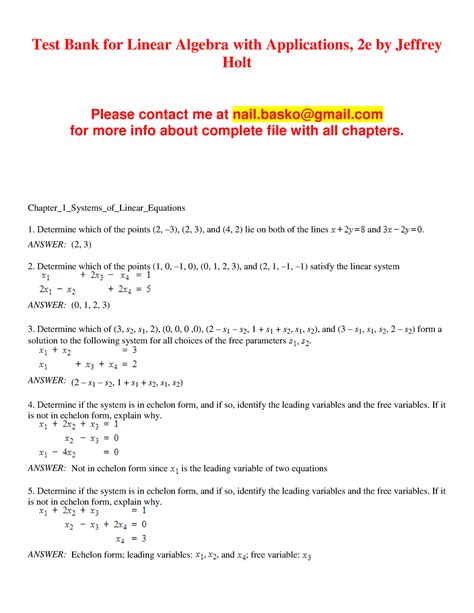 Algebra With Applications Answer Doc