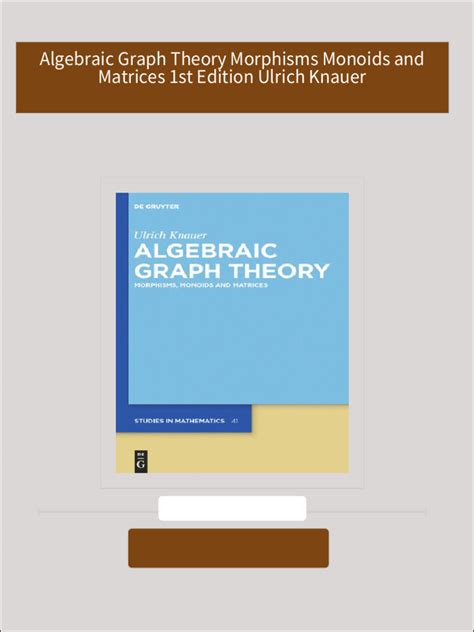 Algebraic Graph Theory 1st Edition PDF