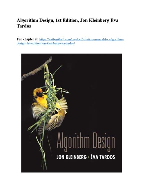 Algorithm Design Solution Manual Jon Kleinberg Kindle Editon