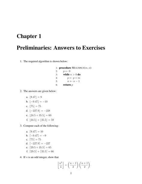 Algorithm Exercises Answers Reader