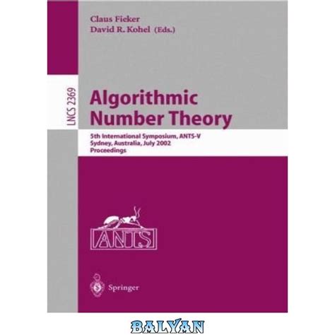 Algorithmic Number Theory 5th International Symposium PDF