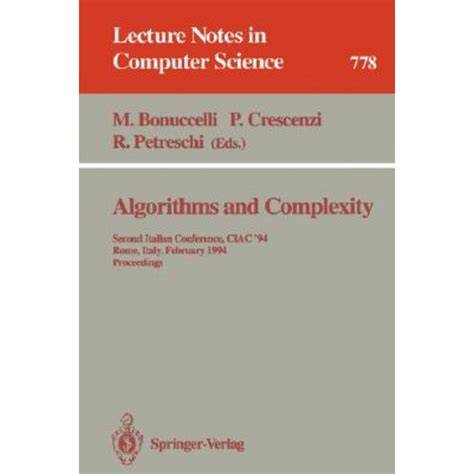 Algorithms and Complexity Second Italian Conference Epub