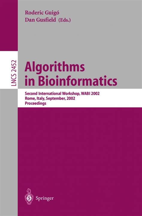 Algorithms in Bioinformatics 6th International Workshop, WABI 2006, Zurich, Switzerland, September 1 PDF