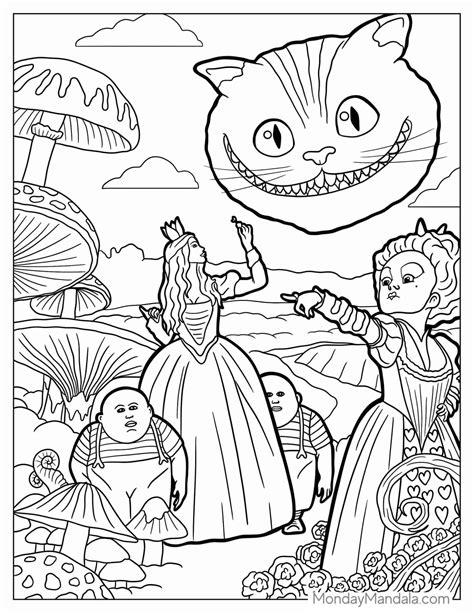 Alice in Wonderland Yesterday and Today Coloring Book Reader