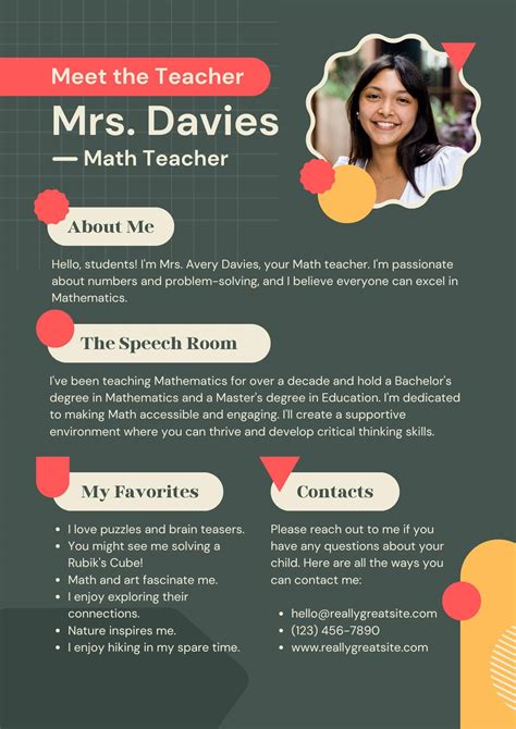 All About Me Teacher Template