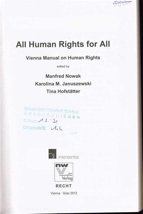 All Human Rights for All Vienna Manual on Human Rights Doc