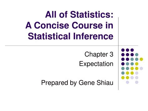 All of Statistics A Concise Course in Statistical Inference Doc