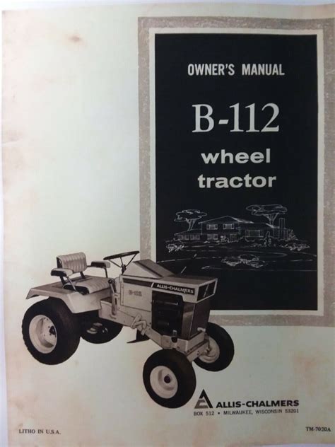 Allis Chalmers B 112 Owners Manual Ebook Reader