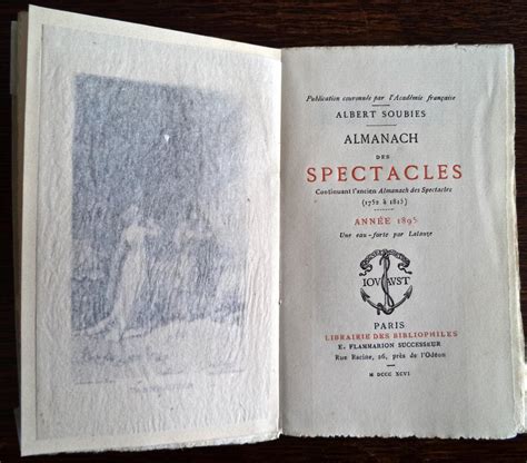 Almanach Des Spectacles Reader