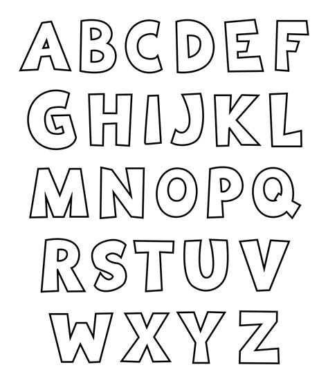 Alphabet Letters Outline Printable