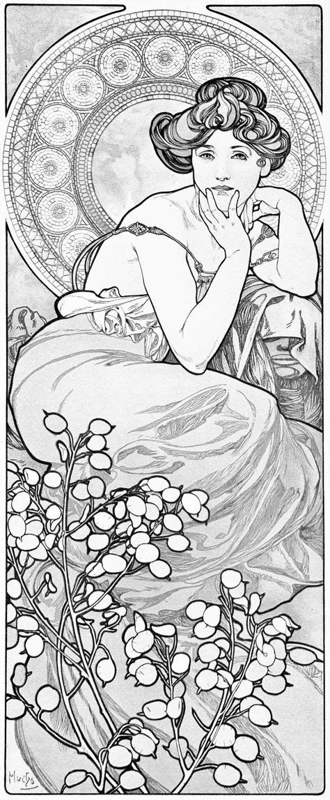 Alphonse Mucha Coloring Book