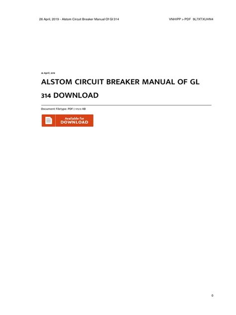 Alstom Circuit Breaker Manual Ebook Reader