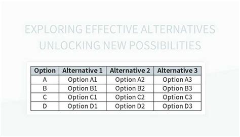 Alternatives: Unlocking New Possibilities