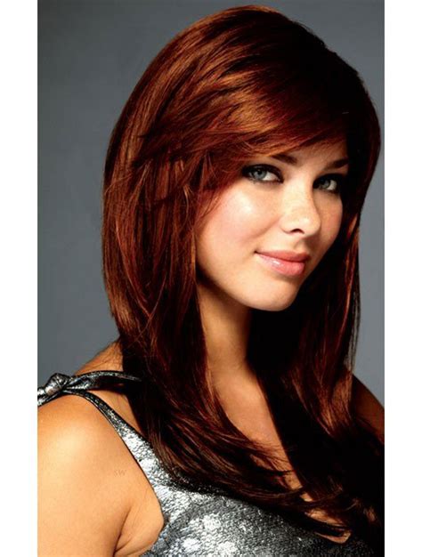 Amazing Auburn Lace Front Synthetic Long Wigs