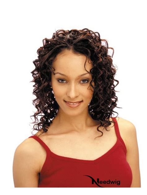 Amazing Auburn Wavy Shoulder Length African American Wigs