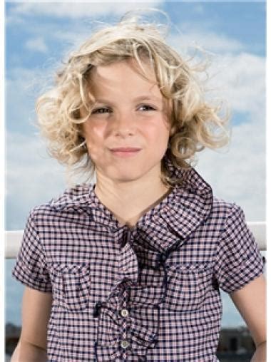 Amazing Blonde Curly Chin Length Kids Wigs