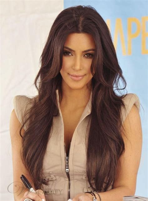 Amazing Brown Wavy Long Kim Kardashian Wigs