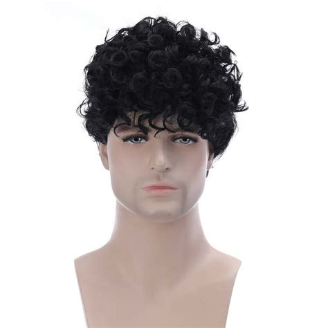 Amazing Short Wavy Black Popular Men Wigs