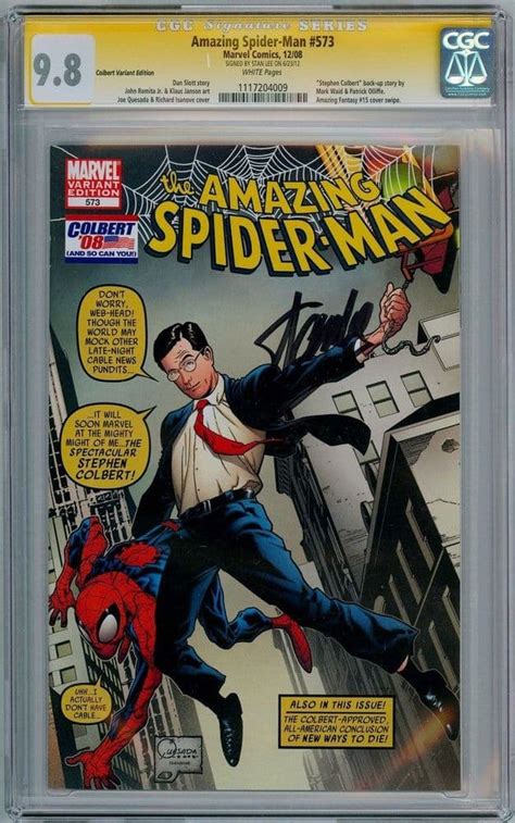 Amazing Spider-Man 573 COLBERT VARIANT EDITION SS SIGNED BY STAN LEE GRADED 96 NEAR MINT WHITE PAGES INVENTORY 8046 PDF