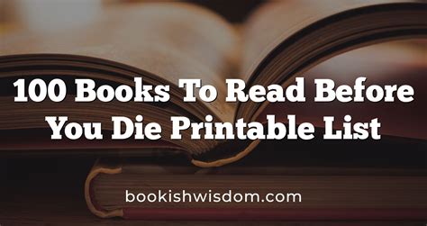 Amazon 100 Books To Read Before You Die Printable List