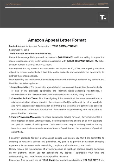 Amazon Appeal Template For Counterfeit