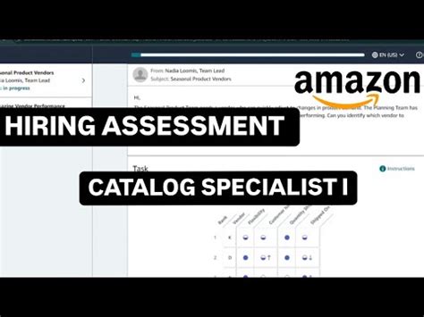 Amazon Catalog Specialist Assessment Questions