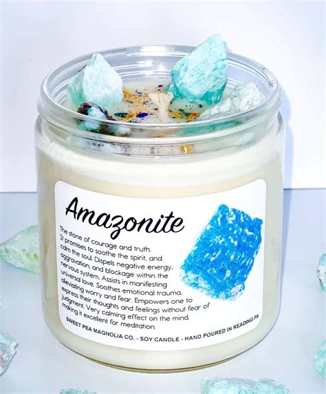 Amazonite-infused candles: