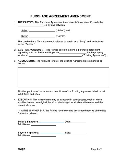 Amendment To Purchase Of A Kitchen Agreement Template Doc