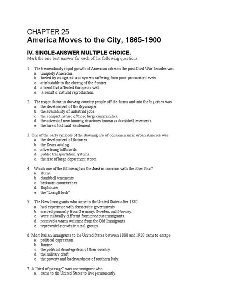 America Moves To The City Answer Doc