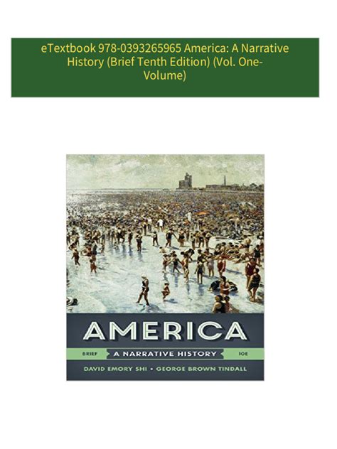 America Narrative History Brief Tenth Epub