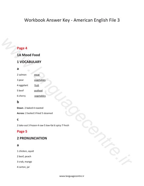 American English File 3 Work Answer Doc