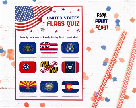 American Flag Quiz Printable