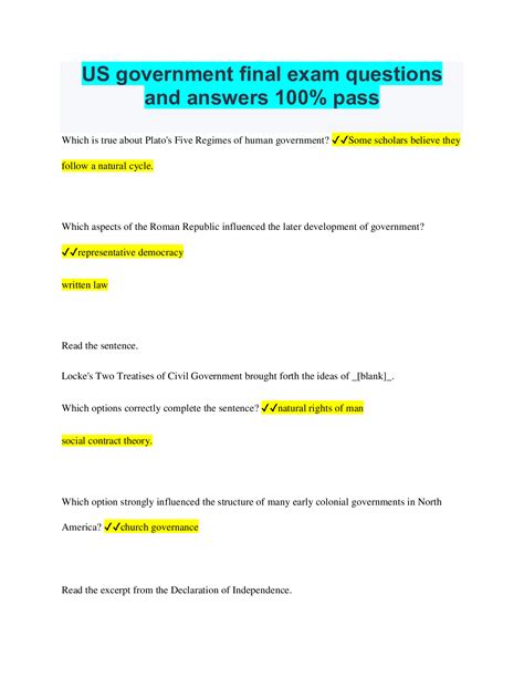 American Government Final Exam Answers 2013 Epub