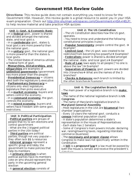 American Government Hsa Review Packet Answers Epub