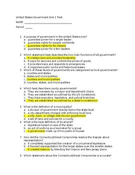 American Government Unit One Test And Answers Epub