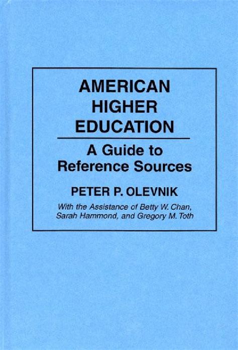 American Higher Education A Guide to Reference Sources Epub