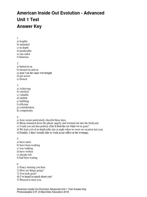 American Literature Resource Answer Key Unit 1 Reader