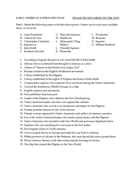 American Literature Unit 6 Resource Answer Key Reader