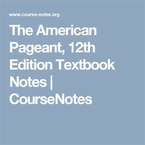 American Pageant 12th Edition Workbook Answers Kindle Editon