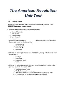 American Revolution Answer Sheet Kindle Editon